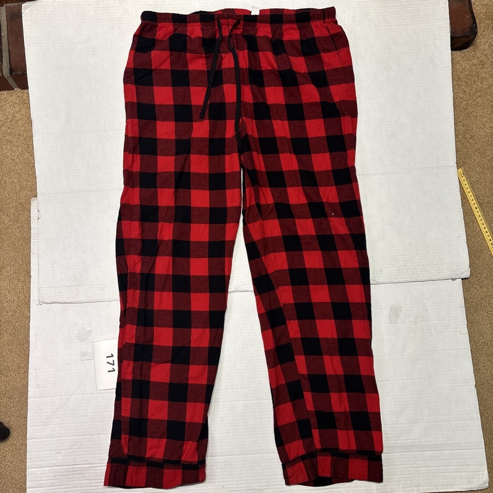Wondershop Mens Pajama Pants Size L Red Black Buffalo 100% Cotton Lounge Sleep - Picture 2 of 7